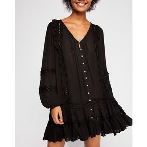 Free People Snow Angel Ruffled Dress
